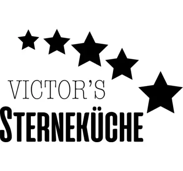 Wandtattoo Küche Sternenküche mit personalisiertem Namen - TenStickers