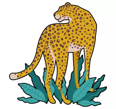 Wandtattoo Retro Vintage leopard - TenStickers