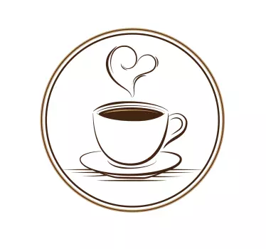 Wandtattoo Küche Tasse Kaffee mit Herz - TenStickers