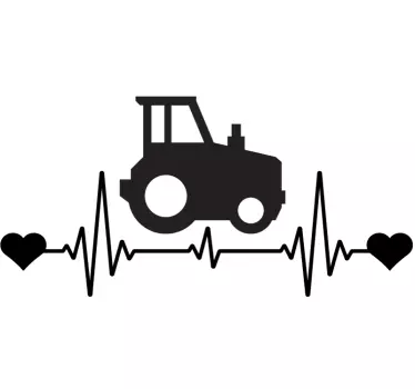 Wandtattoo Traktor Herzschlag - TenStickers
