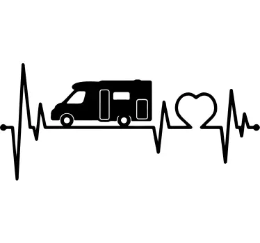Herzschlag Wohnwagen Wohnmobil Aufkleber - TenStickers