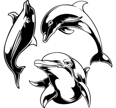 Fisch Aufkleber Delphin silhouette wohnmobil - TenStickers