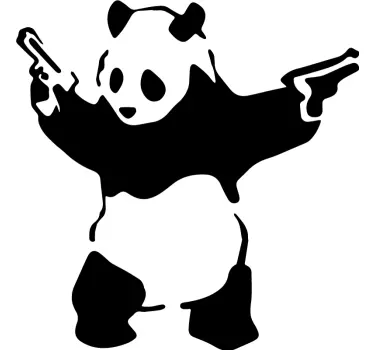 Kühlschrank Folie Banksy Panda mit Waffen - TenStickers