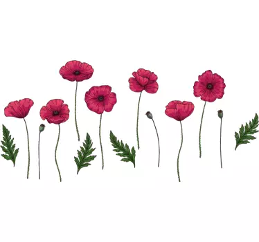 Blume Aufkleber Satz mohnblumen - TenStickers