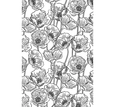 Duschkabinen Folie Duschwand mit mohnblumen - TenStickers