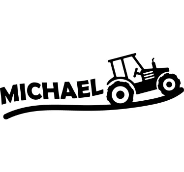 Wandtattoo Traktor Spielzeug personalisiert mit Hügelmotiv - TenStickers