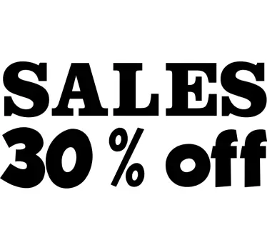 Rabatt aufkleber 30% rabatt aktion - TenStickers