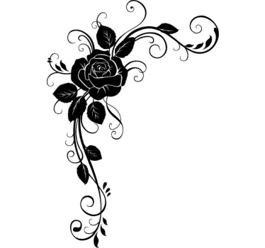 Wandtattoo Ros mit Ranken - TenStickers