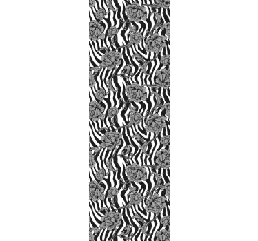 Folie kühlschrank mit botanischem zebra-motiv - TenStickers