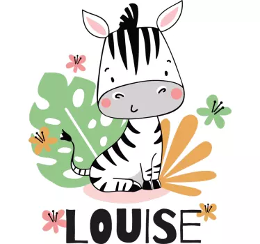Wandtattoo Kinderzimmer entzückende zebrafigur - TenStickers
