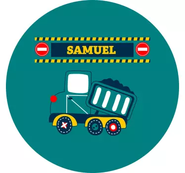 Wandtattoo Kinderzimmer personalisierung mit lkw-motiven - TenStickers