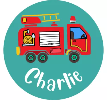 Wandtattoo Kinderzimmer feuerwehrauto-thema - TenStickers
