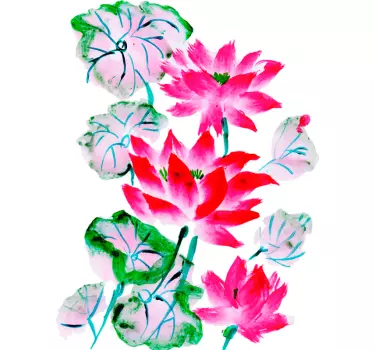 Blume Aufkleber Lotus wächst und bunt - TenStickers
