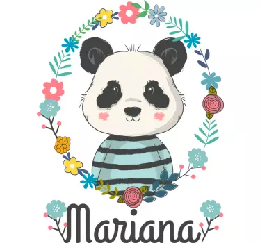 Wandtattoo Kinderzimmer süße pandaillustration - TenStickers