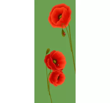 Aufkleber Mülltonne Mohnblume - TenStickers