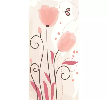 Aufkleber mülltonne mit stilvollen blumenmustern - TenStickers