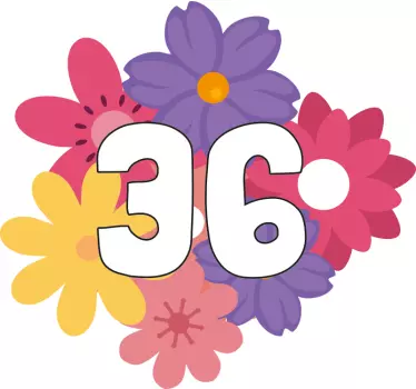 Aufkleber Mülltonne Personalisierte nummer verschiedene blumen - TenStickers