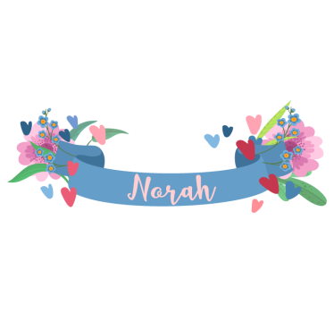 Namesaufkleber Fahrrad  Anpassbarer name mit blumen und herzen - TenStickers