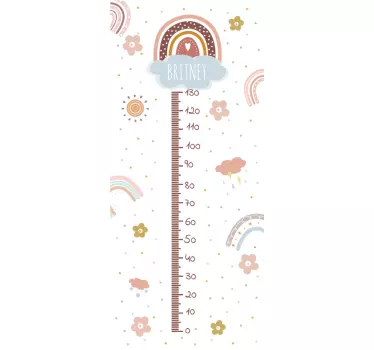 Wandtattoo messlatte regenbogen höhenmessung - TenStickers