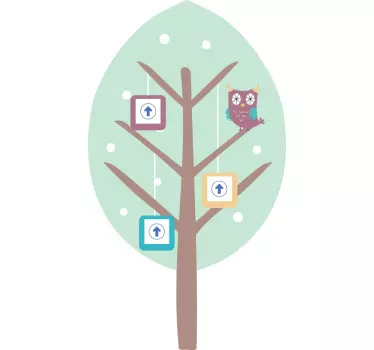 Wandtattoo Kinderzimmer süßer eulenbaum - TenStickers
