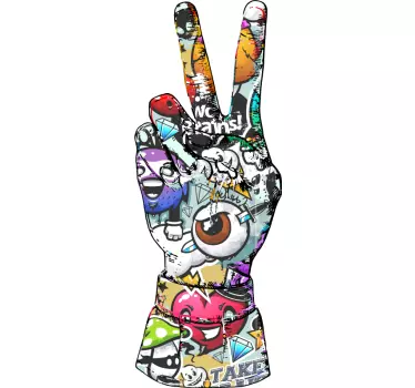 Wandtattoo Jugendzimmer Graffiti hand bunt - TenStickers