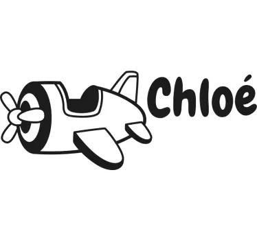 Wandtattoo Kinderzimmer flugzeug benutzerdefinierter name - TenStickers