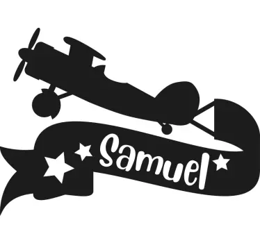 Wandtattoo Kinderzimmer flugzeugnamensbanner - TenStickers