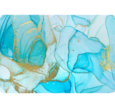 Notebook Aufkleber Blaue und goldene marmortöne - TenStickers