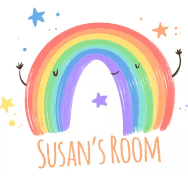 Wandtattoo kinderzimmer buntes regenbogen kunstwerk - TenStickers