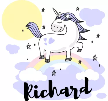Wandtattoo Kinderzimmer einhorn-design mit namen - TenStickers