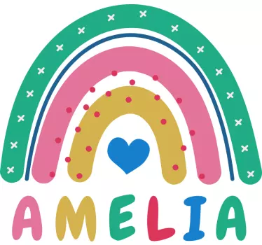 Wandtattoo kinderzimmer personalisierte regenbogen deko - TenStickers