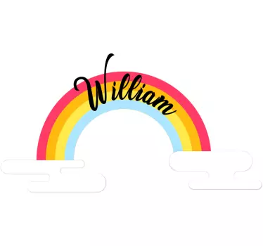 Wandtattoo kinderzimmer regenbogen personalisiert - TenStickers