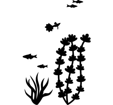 Duschkabinen Folie Fisch und seetang - TenStickers