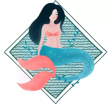 Folie duschkabine mit meerjungfrau grafikdesign - TenStickers