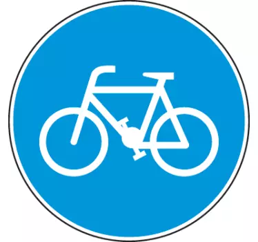 Wandtattoo Radfahrer Weg Schild - TenStickers