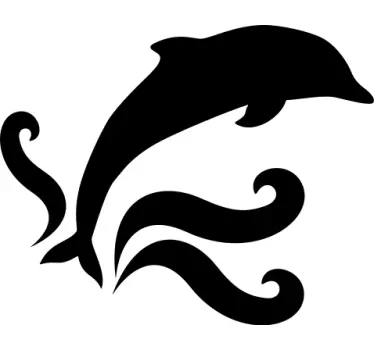Wandtatoo Badezimmer Folie Duschkabine springender Delphin - TenStickers