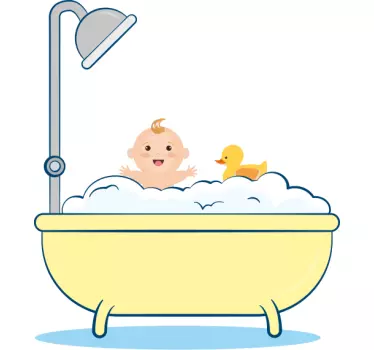 Folie duschkabine für süße baby-badezeit - TenStickers