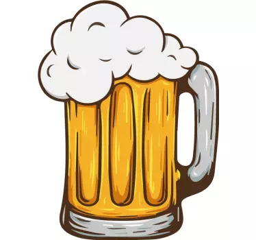 Überlaufendes Bierglas Wandtattoo Küche - TenStickers