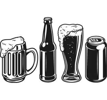 Getränke Wandtattoo Küche mit Bier craft flaschen - TenStickers