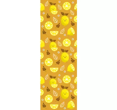 Folie tür mit fröhlichem zitronenmuster - TenStickers