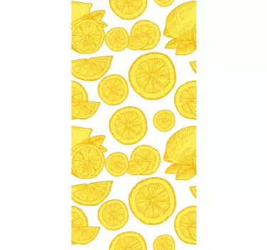 Sticker iphone gelbes zitrusmuster - TenStickers