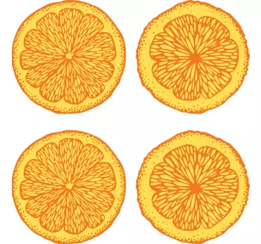 Aufkleber Früchte Orange handgezeichnet Muster pack Aufkleber - TenStickers