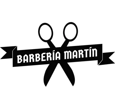 Schaufenster folie barbershop scheren logo - TenStickers