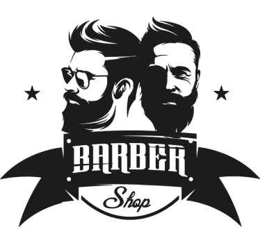 modische Aufkleber Klassischer friseurladen mit männern - TenStickers
