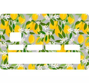 Kreditkarte aufkleber zitronenblumen muster - TenStickers