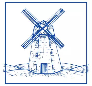 Fliesen Aufkleber Delfts blaue mühle - TenStickers