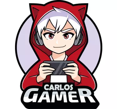Wandaufkleber Zeichnung Gamer anime boy - TenStickers