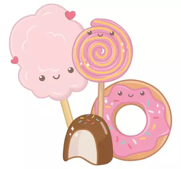 Wandaufkleber Zeichnung Anime süßigkeiten - TenStickers