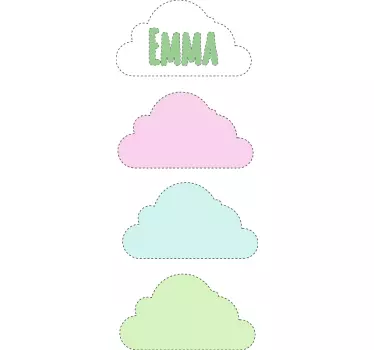 Wandtattoo kinderzimmer individuell gestaltete wolken - TenStickers