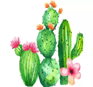 Blume Aufkleber Blühender großer kaktus - TenStickers